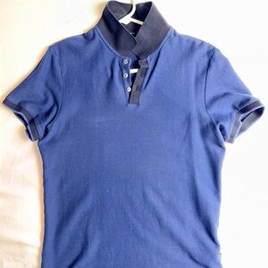 Men’s Hugo Boss Short Sleeve Polo with Navy Collar Trim Size Small